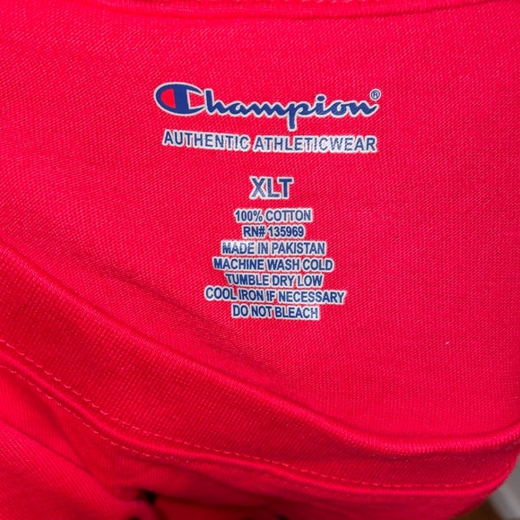 Men’s Big and Tall Red Champion short sleeve shirt, personalized, colorful - Picture 5 of 6